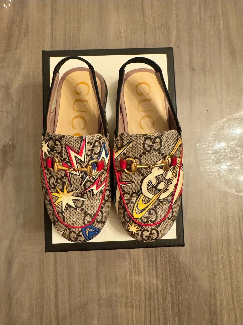 Gucci Multicolor GG Canvas Graphic Horsebit Mules